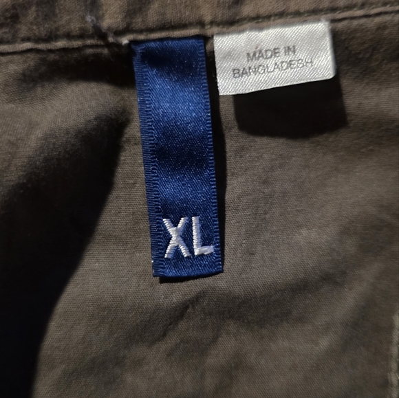 Men’s Olive Green Short Sleeve Button-Up Shirt XL - Picture 2 of 4